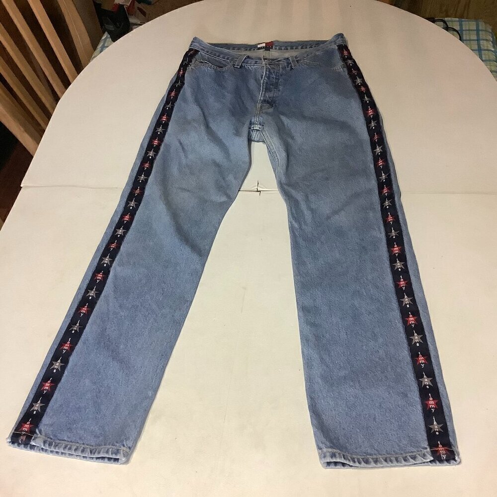 Vintage Tommy HIlfiger Jeans Side Stripe Side Stripe Y2K 90s Womens Girls Sz 11